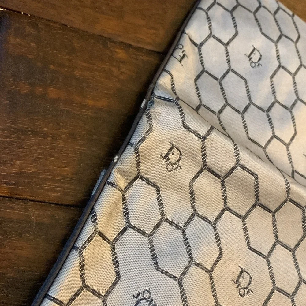 Dior silver, and black Monogram Cosmetic Make up envelope/Clutch